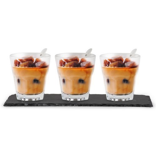 SET 3 VASOS CAFE BIALETTI VIDRIO BANDEJA+CUCHARAS